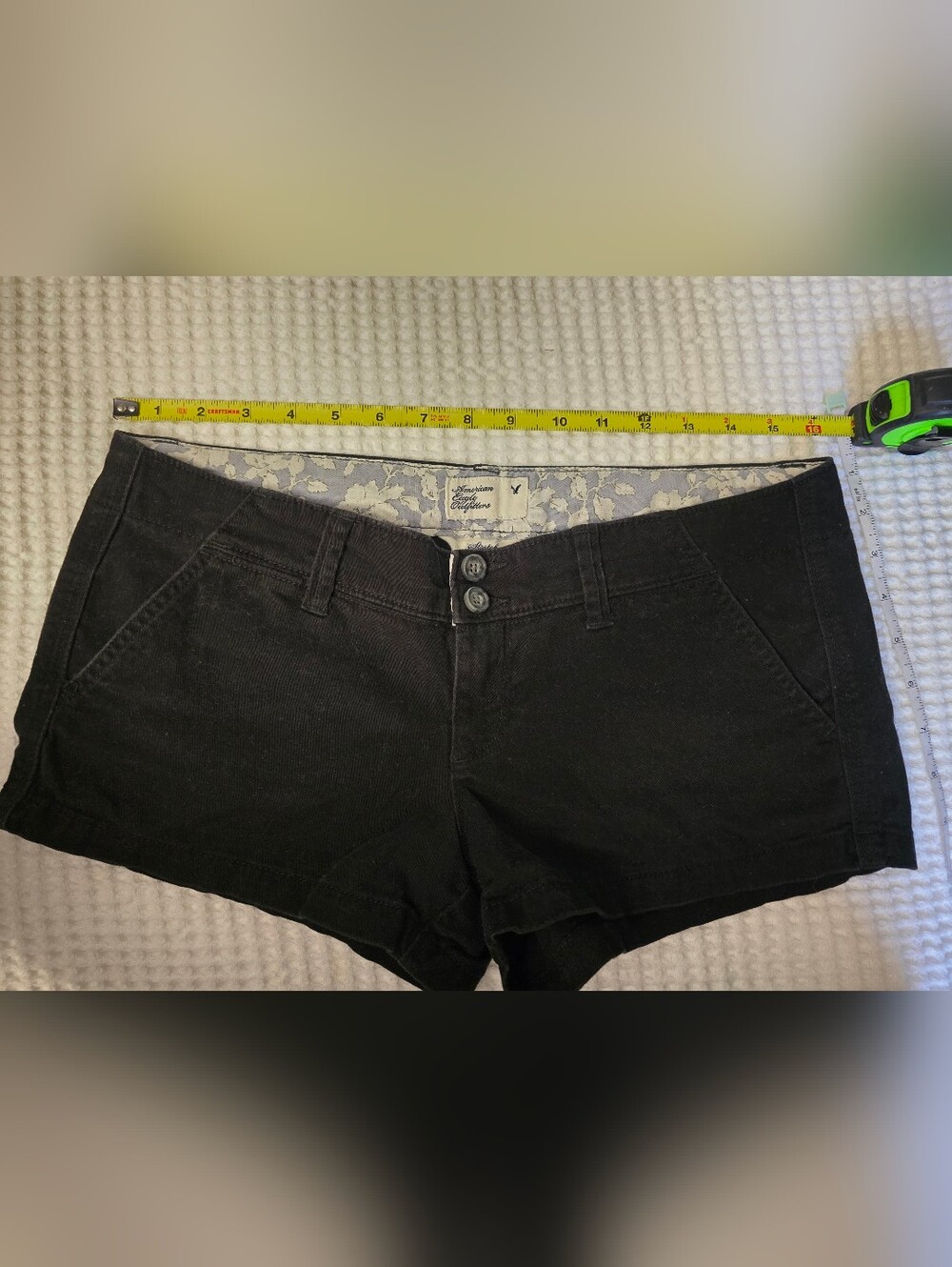 American Eagle Y2K Black Stretch Chino Shorts